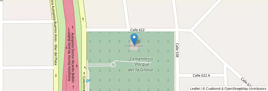 Mapa de ubicacion de Crematorio en 阿根廷, 布宜诺斯艾利斯省, Partido De Berazategui, El Pato.