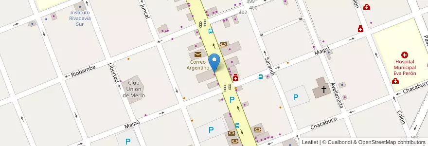 Mapa de ubicacion de Cremolatti en Argentine, Province De Buenos Aires, Partido De Merlo, Merlo.