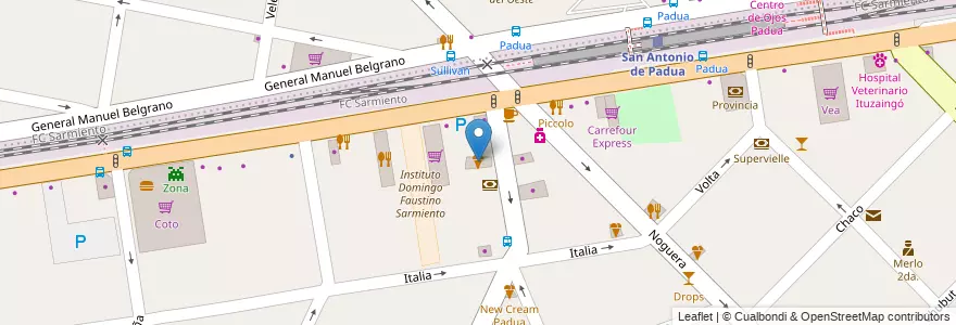 Mapa de ubicacion de Cremolatti en Argentina, Buenos Aires, Partido De Merlo, San Antonio De Padua.