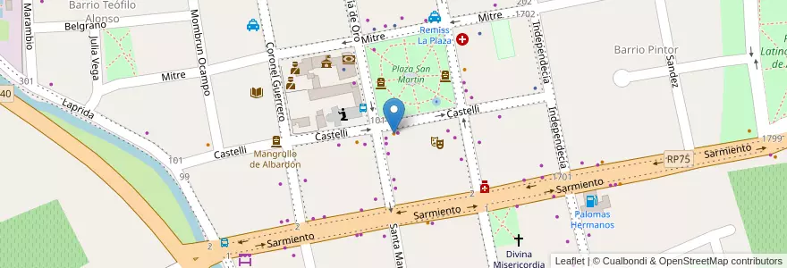 Mapa de ubicacion de Cremolino Heladería Artesanal en الأرجنتين, سان خوان, تشيلي, Albardón.
