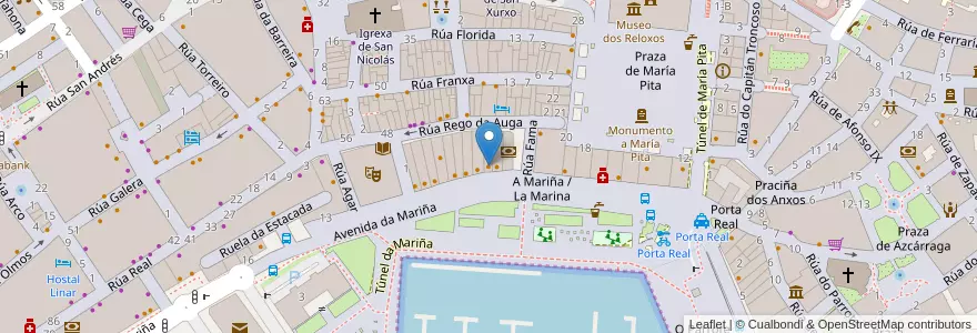 Mapa de ubicacion de Creperí Petit Bretangne en Spain, Galicia, A Coruña, A Coruña, A Coruña.