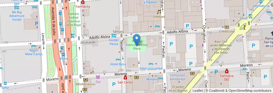 Mapa de ubicacion de Crepes, Montserrat en الأرجنتين, Ciudad Autónoma De Buenos Aires, Comuna 1, Buenos Aires.