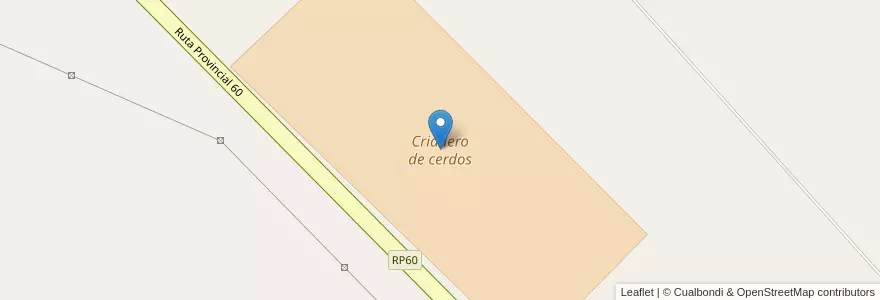 Mapa de ubicacion de Criadero de cerdos en الأرجنتين, بوينس آيرس, Partido De Olavarría.