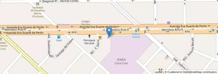 Mapa de ubicacion de Cris Car en Argentinië, Buenos Aires, Partido De Tres De Febrero, Loma Hermosa.