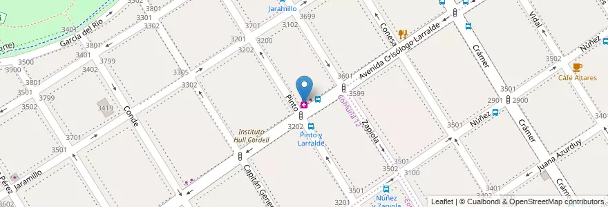 Mapa de ubicacion de Crisologo, Saavedra en アルゼンチン, Ciudad Autónoma De Buenos Aires, Comuna 12, ブエノスアイレス.