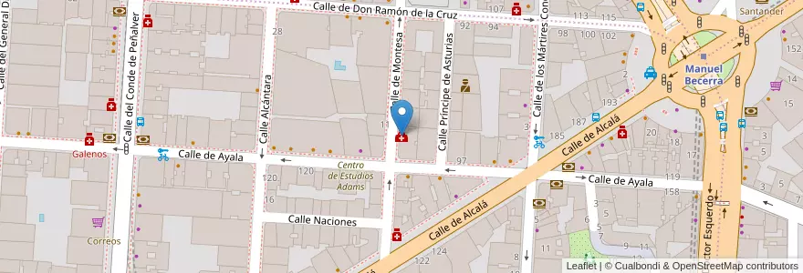 Mapa de ubicacion de Cristina Álvarez. Medicina estética en Spain, Community Of Madrid, Community Of Madrid, Área Metropolitana De Madrid Y Corredor Del Henares, Madrid.