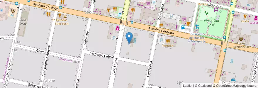 Mapa de ubicacion de Cristina Pozzobon Inmobiliaria en Аргентина, Санта-Фе, Departamento Rosario, Municipio De Funes, Funes.