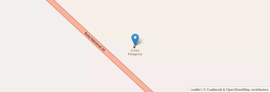 Mapa de ubicacion de Cristo Peregrino en Argentina, Chile, San Juan, 25 De Mayo.