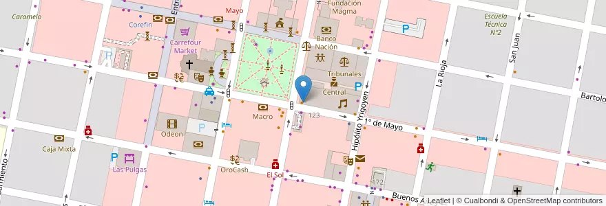 Mapa de ubicacion de Cristobal Café en 阿根廷, 恩特雷里奥斯省, Departamento Concordia, Distrito Suburbios, Concordia, Concordia.