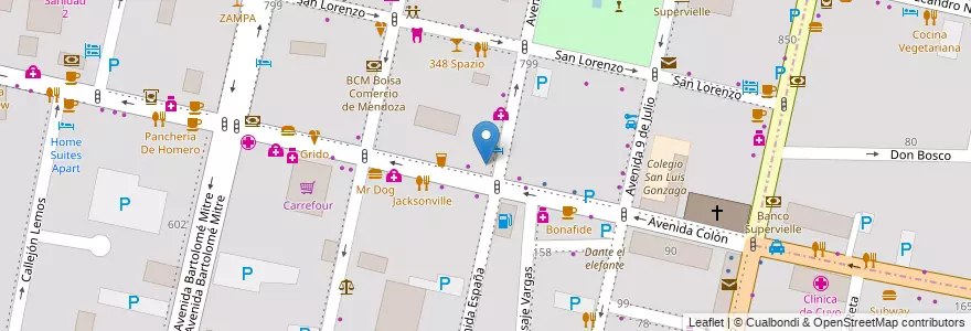 Mapa de ubicacion de Cristobal en Arjantin, Şili, Mendoza, Departamento Capital, Sección 2ª Barrio Cívico, Ciudad De Mendoza.