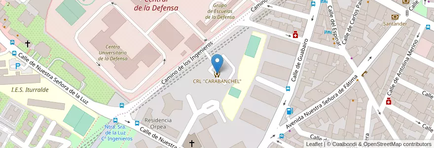 Mapa de ubicacion de CRL "CARABANCHEL" en 스페인, Comunidad De Madrid, Comunidad De Madrid, Área Metropolitana De Madrid Y Corredor Del Henares, 마드리드.