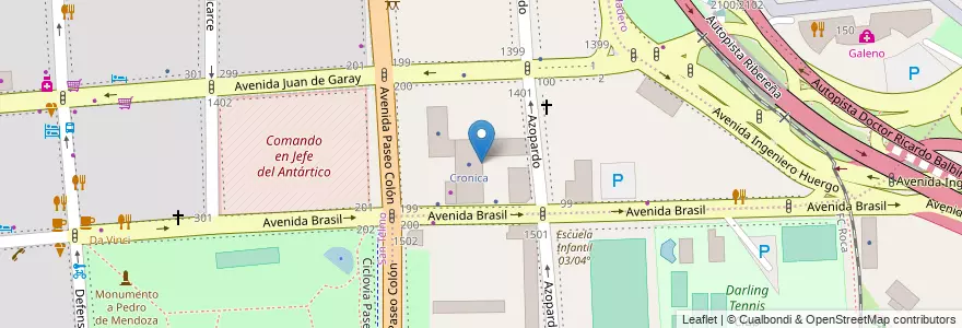 Mapa de ubicacion de Cronica, Boca en 아르헨티나, Ciudad Autónoma De Buenos Aires, Comuna 4, Comuna 1, 부에노스아이레스.