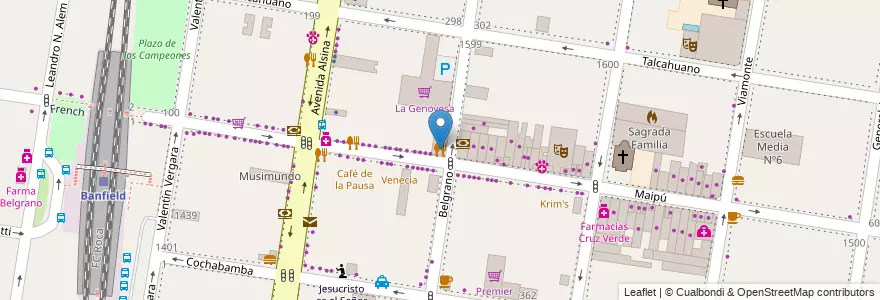 Mapa de ubicacion de Cronopio en Argentinië, Buenos Aires, Partido De Lomas De Zamora, Banfield.