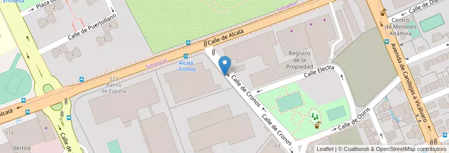 Mapa de ubicacion de CRONOS, CALLE, DE,32 en 스페인, Comunidad De Madrid, Comunidad De Madrid, Área Metropolitana De Madrid Y Corredor Del Henares, 마드리드.