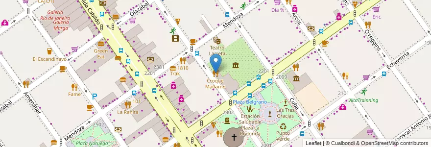 Mapa de ubicacion de Croque Madame, Belgrano en Argentinië, Ciudad Autónoma De Buenos Aires, Buenos Aires, Comuna 13.