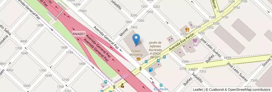 Mapa de ubicacion de Crown Mustang, Mataderos en الأرجنتين, Ciudad Autónoma De Buenos Aires, Comuna 9, Buenos Aires.