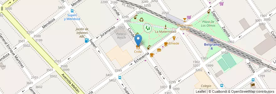 Mapa de ubicacion de Croxi, Belgrano en Argentinië, Ciudad Autónoma De Buenos Aires, Buenos Aires.
