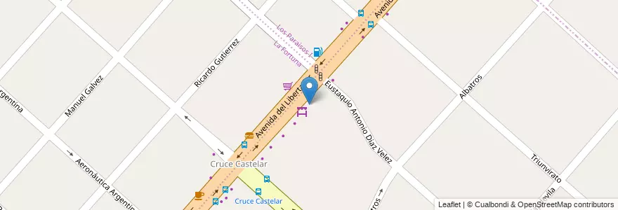Mapa de ubicacion de Cruce Castelar en Arjantin, Buenos Aires, Partido De Moreno, Trujui.