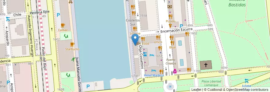 Mapa de ubicacion de Cruceros II, Puerto Madero en الأرجنتين, Ciudad Autónoma De Buenos Aires, Comuna 1, Buenos Aires.