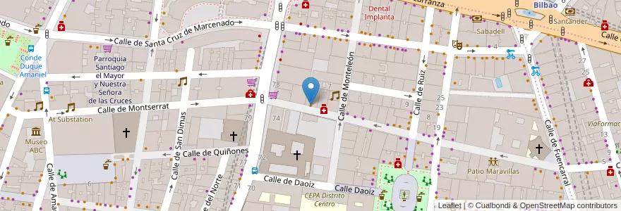 Mapa de ubicacion de Crucina en إسبانيا, منطقة مدريد, منطقة مدريد, Área Metropolitana De Madrid Y Corredor Del Henares, مدريد.