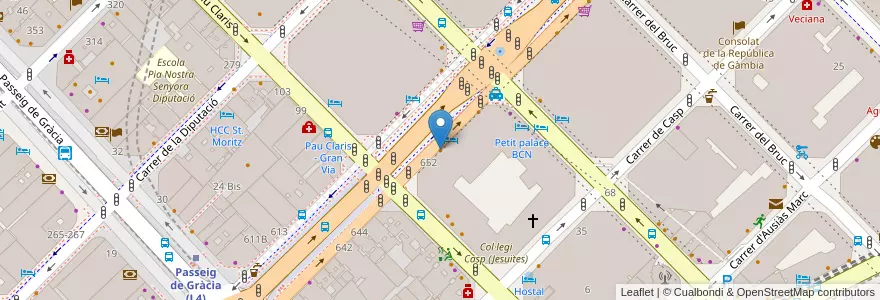 Mapa de ubicacion de Crudo Bar en Sepanyol, Catalunya, Barcelona, Barcelonès, Barcelona.