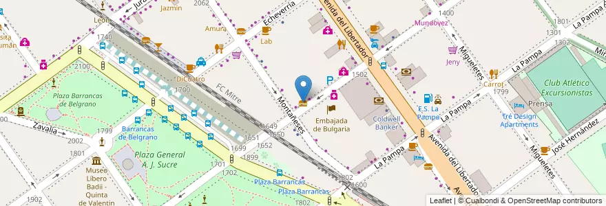 Mapa de ubicacion de Crunch & Cranch, Belgrano en الأرجنتين, Ciudad Autónoma De Buenos Aires, Buenos Aires, Comuna 13.
