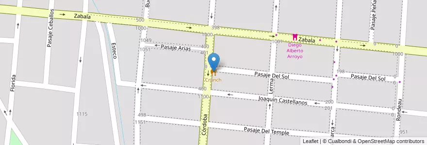 Mapa de ubicacion de Crunch en Arjantin, Salta, Capital, Municipio De Salta, Salta.
