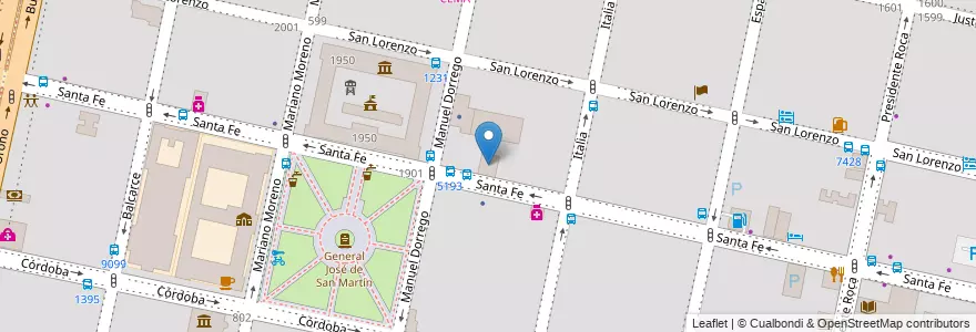 Mapa de ubicacion de Cruz Azul Salud en Arjantin, Santa Fe, Departamento Rosario, Municipio De Rosario, Rosario.