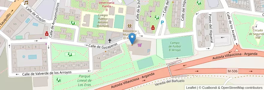 Mapa de ubicacion de Cruz de Fuenlabrada en Испания, Мадрид, Мадрид, Área Metropolitana De Madrid Y Corredor Del Henares, Fuenlabrada.