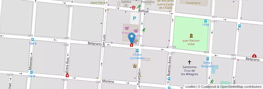 Mapa de ubicacion de Cruz de los Milagros en 阿根廷, Corrientes, Departamento Capital, Corrientes, Corrientes.