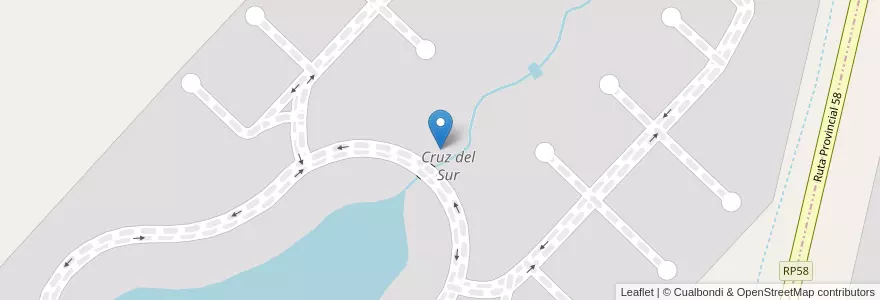 Mapa de ubicacion de Cruz del Sur en Argentinië, Buenos Aires, Partido De San Vicente.
