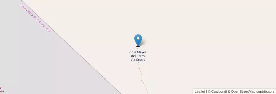 Mapa de ubicacion de Cruz Mayor del Cerro Vía Crucis en Argentinië, Córdoba, Departamento Calamuchita, Pedanía Monsalvo, Municipio De Santa Rosa De Calamuchita.