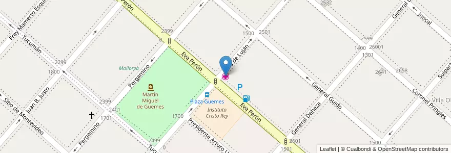 Mapa de ubicacion de Cruz Roja en Arjantin, Buenos Aires, Partido De Lanús, Lanús Este.