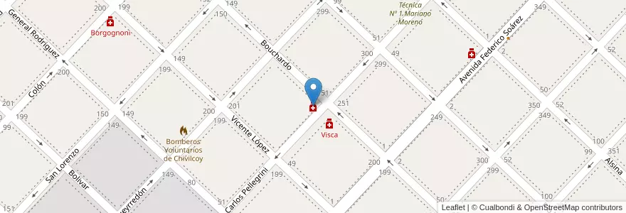 Mapa de ubicacion de Cruz Roja en Arjantin, Buenos Aires, Partido De Chivilcoy, Chivilcoy.