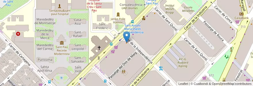 Mapa de ubicacion de Cruzeiro en 西班牙, Catalunya, Barcelona, Barcelonès, Barcelona.
