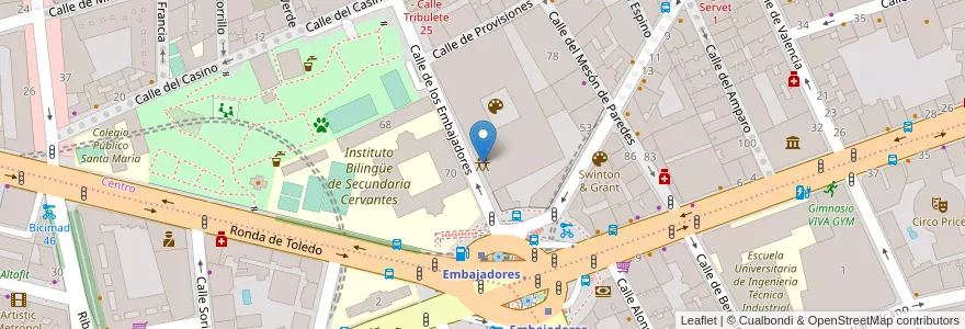 Mapa de ubicacion de C.S.A. Tabacalera de Lavapiés en Spagna, Comunidad De Madrid, Comunidad De Madrid, Área Metropolitana De Madrid Y Corredor Del Henares, Madrid.