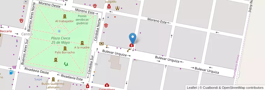 Mapa de ubicacion de Ctro Jubilados y Pensionados en Argentine, Santa Fe, Departamento Castellanos, Municipio De Humberto Primo, Humberto Primo.