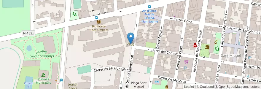 Mapa de ubicacion de CTUG en スペイン, カタルーニャ州, Barcelona, バリェス・オリエンタル, Granollers.