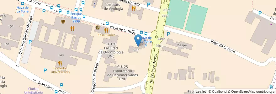 Mapa de ubicacion de CU155 Facultad de Odontología UNC en الأرجنتين, Córdoba, Departamento Capital, Pedanía Capital, Córdoba, Municipio De Córdoba.