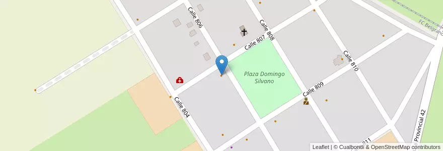 Mapa de ubicacion de Cua Cua en Argentina, Buenos Aires, Partido De Mercedes.