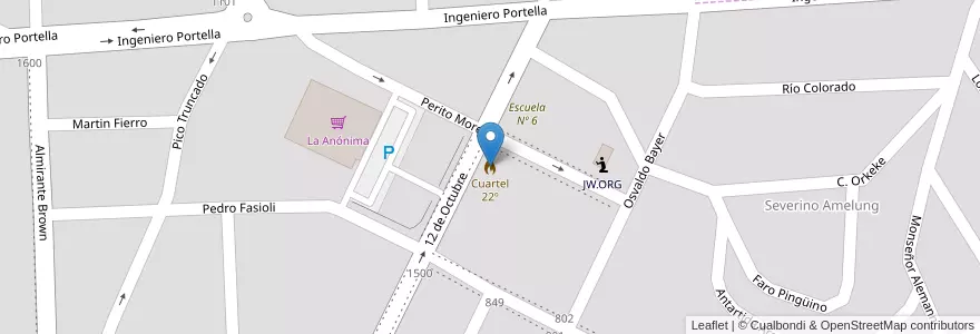 Mapa de ubicacion de Cuartel 22º en Arjantin, Santa Cruz, Deseado, Puerto Deseado, Puerto Deseado.
