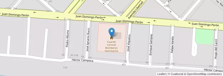 Mapa de ubicacion de Cuartel Central Bomberos Voluntarios en الأرجنتين, محافظة تييرا ديل فويغو, تشيلي, Río Grande, Departamento Río Grande.