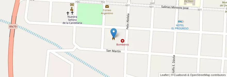 Mapa de ubicacion de Cuartel de Bomberos en 아르헨티나, La Rioja, Departamento General Belgrano.