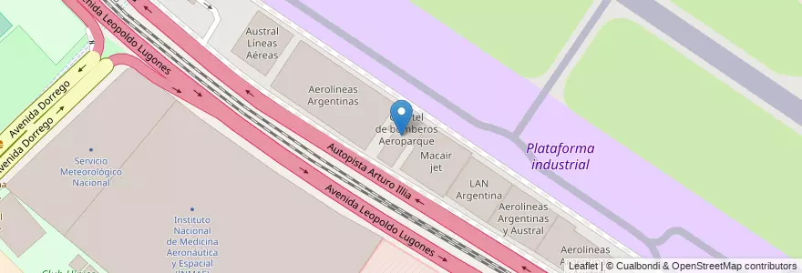 Mapa de ubicacion de Cuartel de bomberos Aeroparque, Palermo en Argentina, Autonomous City Of Buenos Aires, Autonomous City Of Buenos Aires, Comuna 14.