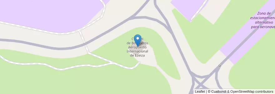 Mapa de ubicacion de Cuartel de Bomberos Aeropuerto Internacional de Ezeiza en アルゼンチン, ブエノスアイレス州, Partido De Ezeiza, Aeropuerto Internacional Ezeiza.