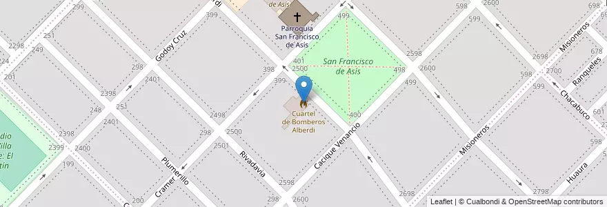 Mapa de ubicacion de Cuartel de Bomberos Alberdi en Argentine, Province De Buenos Aires, Partido De Bahía Blanca, Bahía Blanca.