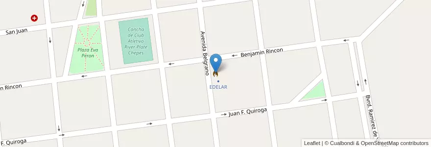Mapa de ubicacion de Cuartel de Bomberos de la Ciudad de Chepes en アルゼンチン, ラ・リオハ州, Departamento Rosario Vera Peñaloza, Chepes.