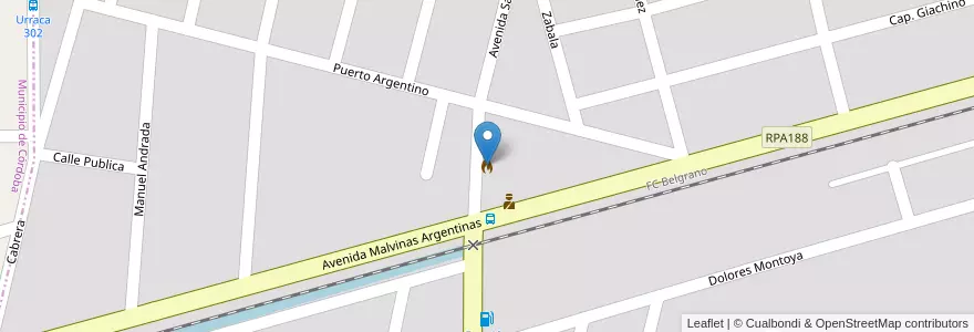Mapa de ubicacion de Cuartel de bomberos Malvinas Argentinas en Argentinien, Provinz Córdoba, Departamento Colón, Pedanía Constitución, Municipio De Malvinas Argentinas, Malvinas Argentinas.