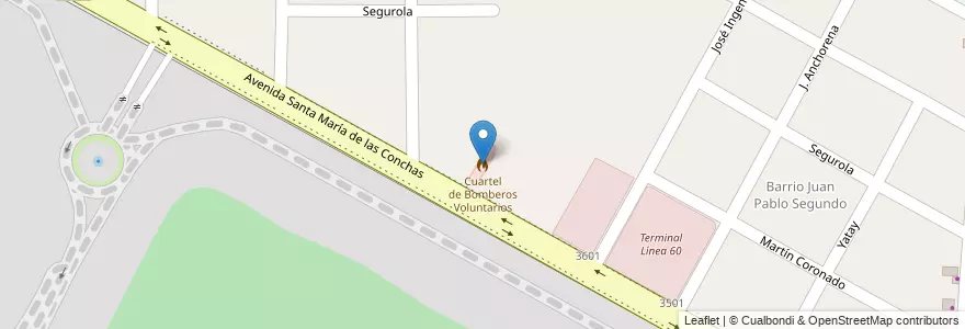 Mapa de ubicacion de Cuartel de Bomberos Voluntarios en 阿根廷, 布宜诺斯艾利斯省, Partido De Tigre, Rincón De Milberg.