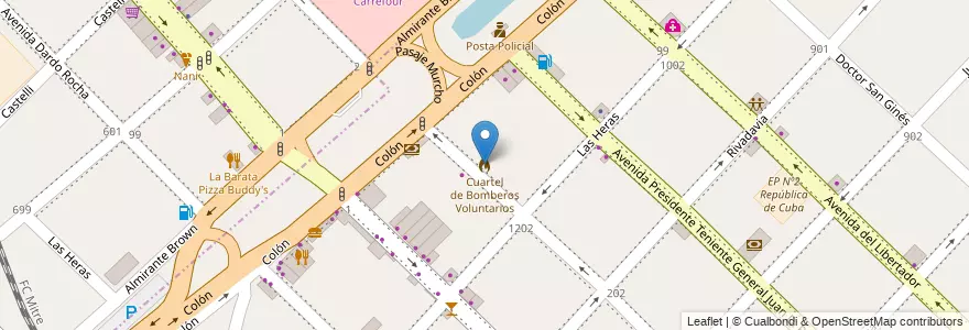 Mapa de ubicacion de Cuartel de Bomberos Voluntarios en Аргентина, Буэнос-Айрес, Partido De San Fernando, San Fernando.